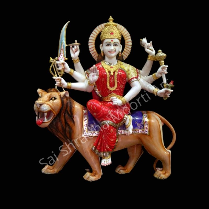Marble Maa Sherawali Murti
