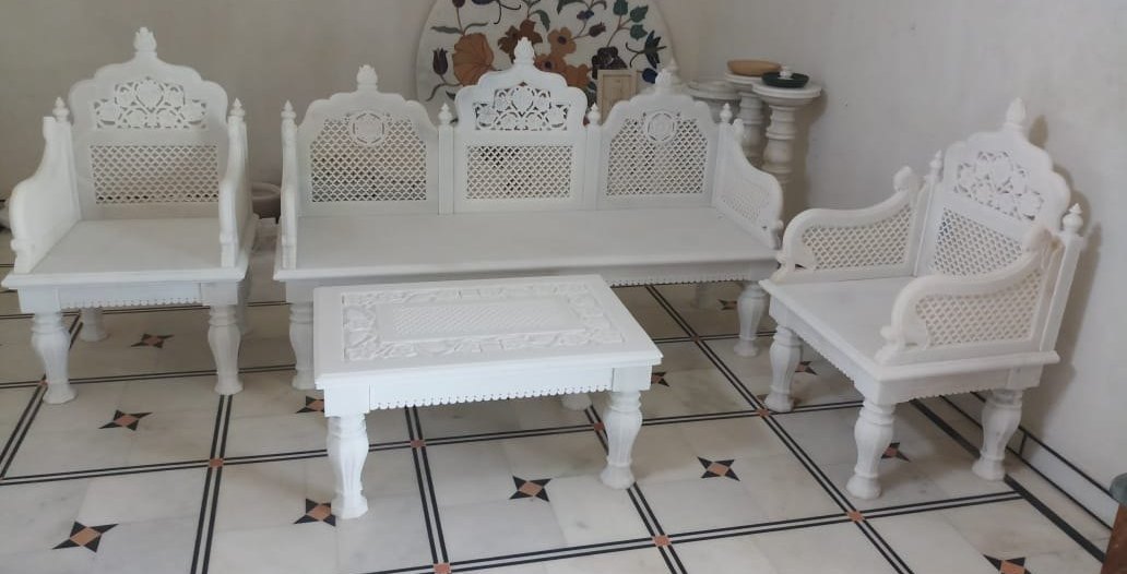 Beautiful Makrana Marble Sofa Set