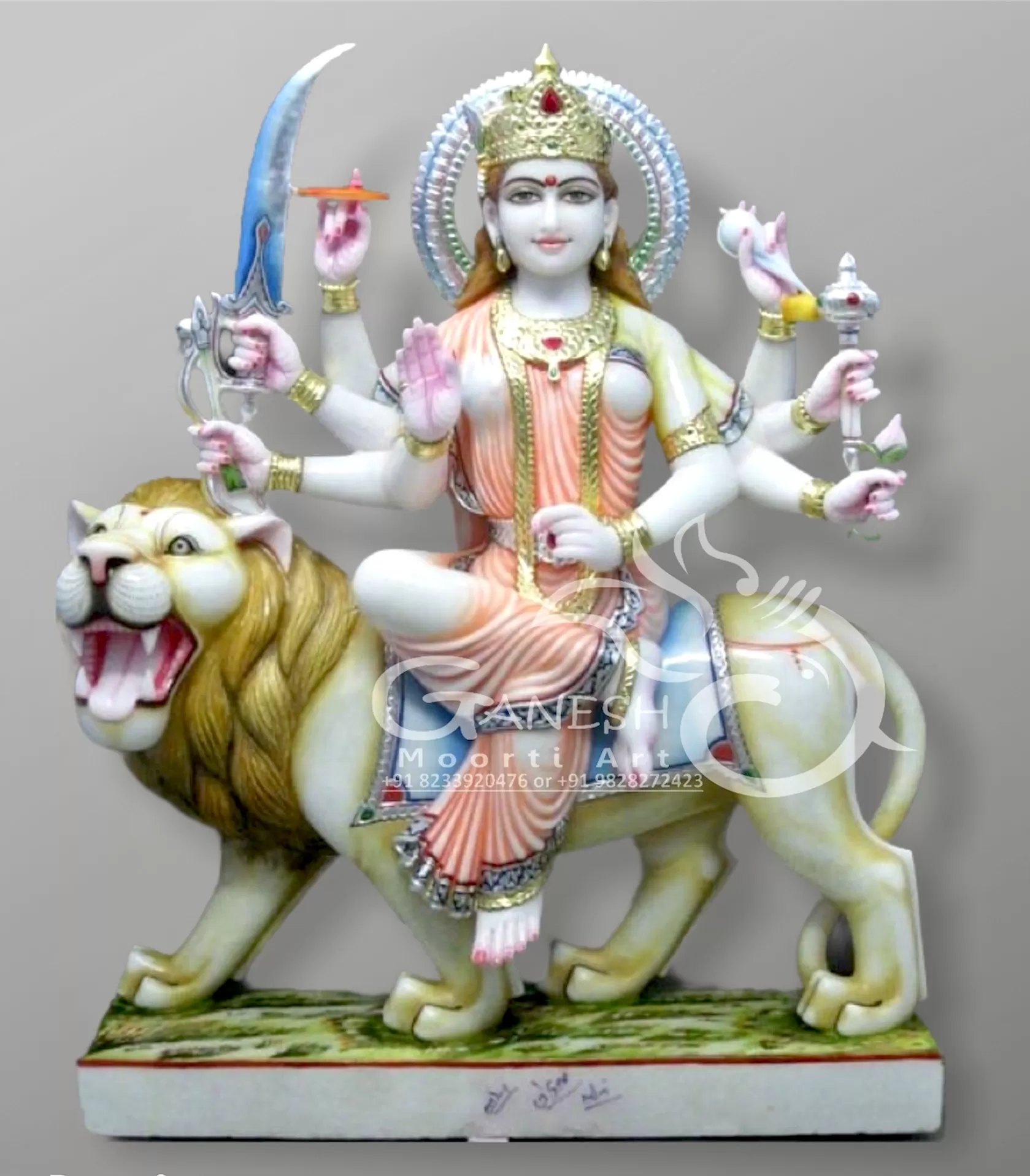 Marble Maa Sherawali Murti